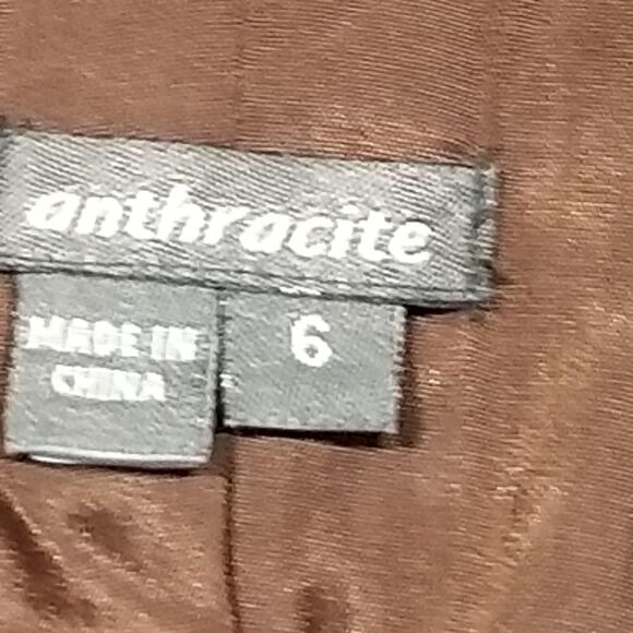 Anthracite Size 6 Blazer Jacket Brown Crepe 3D Black Floral Applique Blazer - Picture 5 of 8